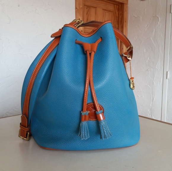 Dooney & Bourke X-Large Vintage Drawstring Bag, AWL, Mediterranean Blue - Picture 10 of 10